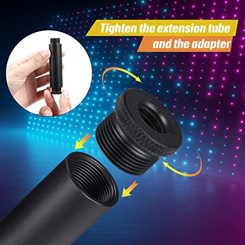 Weewooday 4 Pieces Mic Stand Extension Tube 5/8 Inch Microphone Extension Pipe Aluminium Alloy Stand Extenders Screw Boom Tubes with 2 Metal Adapters(Black) - color: Black