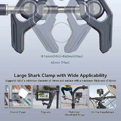 SMALLRIG Camera Mount Clamp, Gopro Motorcycle and Bike Handlebar Mount Kit, Super Clamp for DSLR, Action Camera, Gopro, Insta360, LED Light, Monitor, Max Load 3.5KG