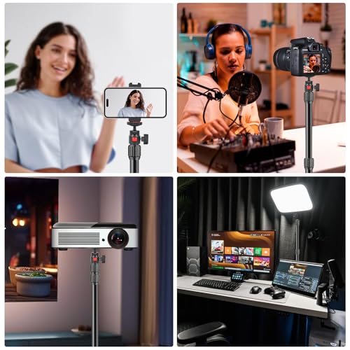 Camera Desk Mount Table Stand with 360° Ball Head, Table Light Stand with 1/4" Screw & C Clamp, Webcam Stand Mount for DSLR Camera Video Light Ring Light Live Streaming Vlog (811002) - style: 811002 - Table Stand