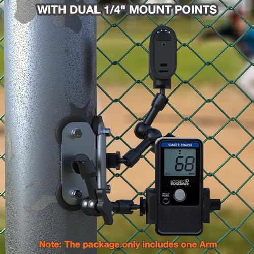 Magnetic Fence Mount for Mevo Start, GoPro, iPhone and Action Cameras - Two 1/4" Mount Points, Camera Magnet Holder for Game Changer at Baseball Field