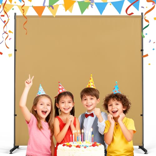 Photography Backgroud/Backdrop –Width Adjustable Thick & Opaque Fabric for Studio, Party, or Video Backdrop– Perfect for Single Panel Room Divider/Privacy Screen (Khaki, 6FT X 6FT) - color: Khaki