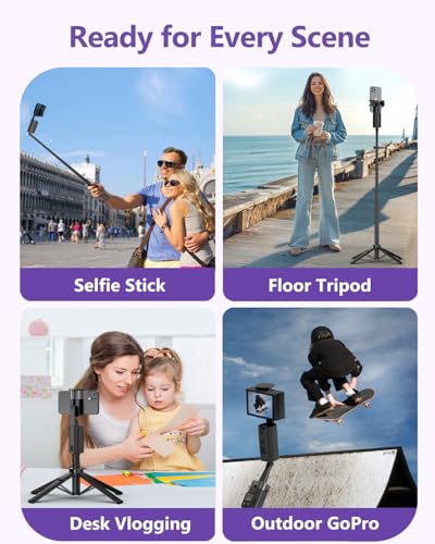 Auto Face Tracking Tripod 360 Rotation with Light, Phone Tripod Stand with Remote Follow Your Movement, for Android Phone Selfie Stick for Content Creators Vlog