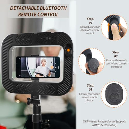 Ring Light for Phone with Video Rig, LED Video Light Kit, 8000mAh Battery, Bluetooth Remote, Adjustable Brightness and Color for Selfie, Phone Photography, TikTok, YouTube, Vlogging (LED Pro) - style: LED Pro