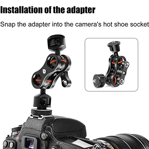 1/4" Female Thread to Hot Shoe Adapter LUORNG 2PCS Hot Shoe Mount Adapter with 1/4 to 1/4 inch Male Screw for Magic Arm, Video Light,Monitor
