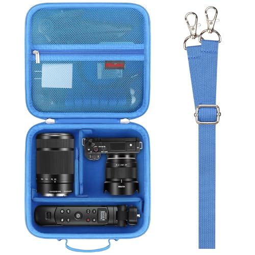 Case for Sony ZV-E10/ZVE10 II/ Alpha 6700/A6400/ A6100/A7 Mirrorless Camera | Sony ZV-E10/ZVE10 II/ Alpha 6700/A6400/ A6100 Mirrorless Camera Carrying Case, Lens Accessories Hard Travel Storage Bag, Blue - color: Blue