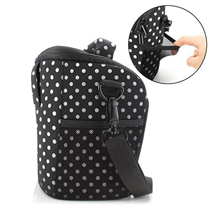 USA Gear DSLR Camera Case for Men and Women with Top Loading Accessibility, Adjustable Shoulder, Small Camera Sling Bag, Padded Handle - Camera Holster Bag for Nikon, Canon, Panasonic (Polka Dot) - color: Polka Dot