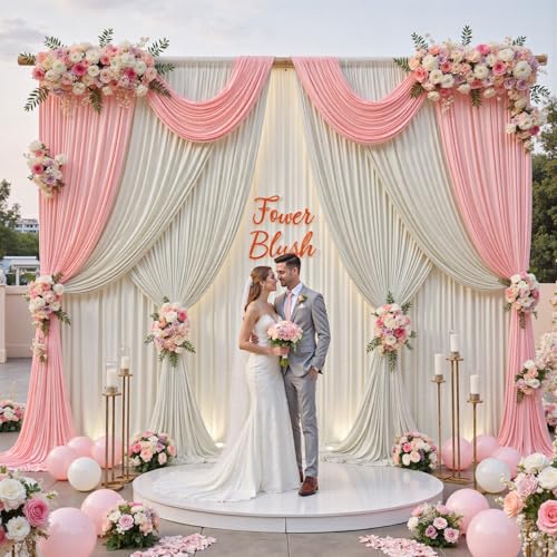 10ftx12ft Wrinkle Free Champagne Backdrop Curtain,2 Panels 12FT Height Wedding Backdrop Drapes,Silky Polyester Back Drop Cloth for Birthday Photography Background Party Backdrop Draping - color: Champagne, size: (W)5ft x (H)12ft (2 Panel)