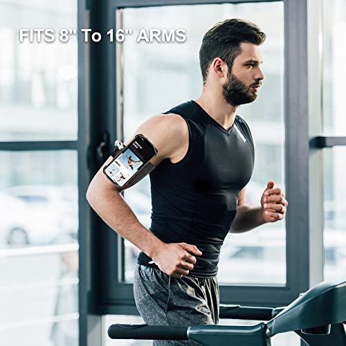 Cell Phone Running Armband - Detachable & 360° Rotatable Universal Cellphone Arm Band for iPhone 17 16 15 14 13 Pro Max Plus Samsung Galaxy Note S24 S23 for Workout Exercising Walking Jogging - color: Black Armband