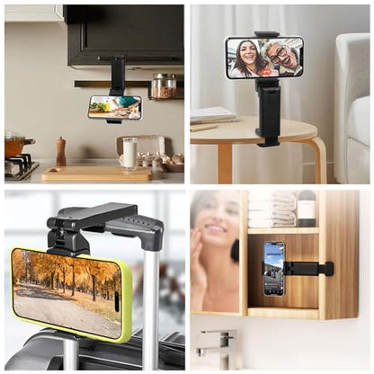 Adjustable Phone Stand for Desk Collapsible Mobile Phone Holder for Desk, Hands-Free Smartphone Stand for Video Calls - color: Black 2
