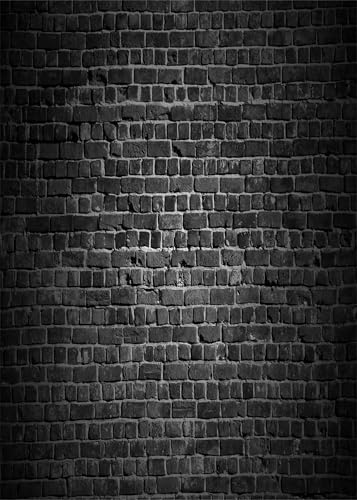 BELECO 5x7ft Fabric Black Brick Wall Backdrop Vintage Black Bricks Background for Themed Party Decorations Birthday Photoshoot Home Wall Decor Photo Booth Studio Photography Props - size: 5x7FT