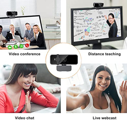 1080P HD USB Webcam with 360° Rotation, Inbuilt Mic, and Camera Cover for Privacy Protection, Plug and Play for Wide Applications
