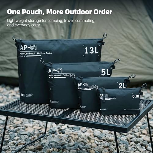AMBITFUL AP-01 Water-Resistant Organizer Pouch, Ultra-Light Travel Storage Bag for Camera Accessories, Cables, Toiletries and Outdoor Gear (M（2L）) - size: M（2L）
