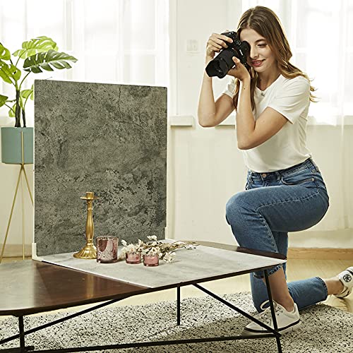 2 PCS Photo Backdrop Boards for Flat Lay, Food Photography Background 24x24 Inch, BEIYANG (Light Gray+Dark Gray) - color: Light Gray + Dark Gray 24x24