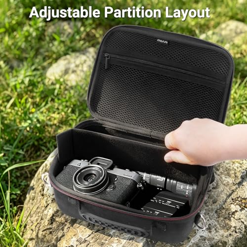 MOSISO Hard Shell Digital Camera Case, Travel Carrying Case for DSLR/SLR/Mirrorless Cameras, Len and Tripod&Shoulder Strap&3 Adjustable Dividers, EVA Case Compatible with Canon/Sony/DJI Mavic, Black