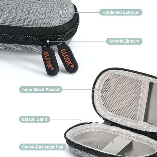 Light-Grey Small Carrying Case for Wired Earbuds, Kardiamobile EKG Monitor 6L/ 1L, Earphones, Cable - Mini Cute Case Zipper Pouch for Wireless Earbuds, Galaxy Buds, Jlab Ear Buds, Earpods, Airpods - color: Light-Grey