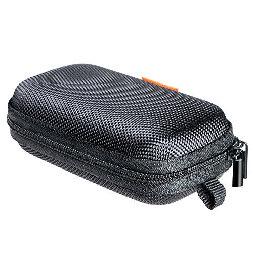 Small Hard EVA Case - Portable Protection Earbud Case Zipper Pouch for Headset, Earphone, Flash Drive, Charging Cable, Key - Mesh Inner Pocket Durable Exterior Universal Carrying Bag - color: Black