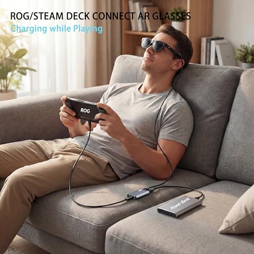 USB-C AR Glasses Adapter, 8K 30Hz/4K 144Hz, Power & Charge Sync | Compatible Xreal/Viture/RayNeo/Rokid AR Glasses,Steam Deck,ROG Ally,Switch 2,DJI RC 2,iPhone 15-17,Android,No Signal Lag