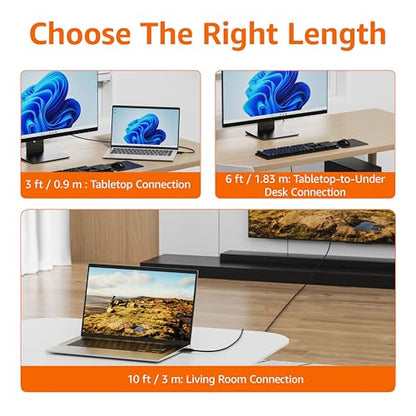 Amazon Basics DisplayPort to HDMI Display Cable, Uni-Directional, 4K@30Hz, 1920x1200, 1080p, Gold-Plated Video and Audio Plugs, 6 Foot, Black, 10-Pack - size: 6 Feet, style: 10-Pack