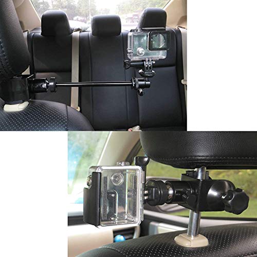 Pmsanzay 3in1 Adjustable Heavy Duty Universal Action Camera Desk Pole Clamp Holder Mounts Kit for Waterproof Camera/Digital Camera/Smartphone - Perfect car Shooting vlogging Video Recording