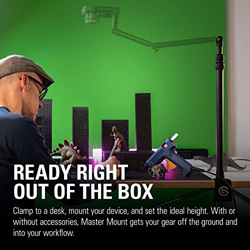 Elgato Master Mount L, Extendable Desk Clamp Pole | Extends 55cm to 125cm, 1/4-inch thread, Steel ball head, Rubber twist locks, Core of Multi Mount rigging system - style: Master Mount