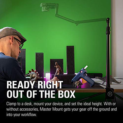 Elgato Master Mount L, Extendable Desk Clamp Pole | Extends 55cm to 125cm, 1/4-inch thread, Steel ball head, Rubber twist locks, Core of Multi Mount rigging system - style: Master Mount