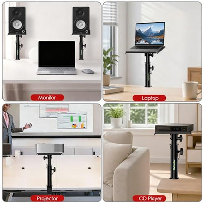 Studio Monitor Stands Tilt Clamp-on Desktop Speaker Stand 10.4"-15.4" Height Adjustable 12° Tilt Home Audio, Set of 2 - size: 12°Tilt Setting