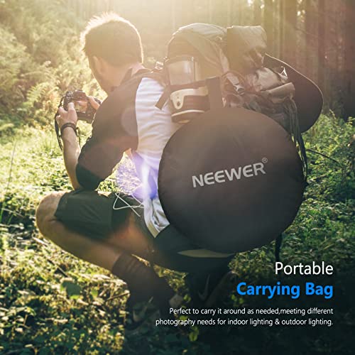 NEEWER 40"x60"/100x150cm Light Reflectors for Photography, Portable 5 in 1 Collapsible Multi Disc with Bag - Translucent, Silver, Gold, Black, White Diffuser for Studio and Outdoor Lighting - size: 40" x 60"