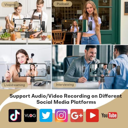 MAYBESTA Wireless Mini Microphone for iPhone & Android Phone | Lapel Microphones with Charging Case, Clear Voice, Noise Cancelling, 2 Clip on Content Creator Mics for Tiktok YouTube Vlog - color: Matte Black with Charging Case
