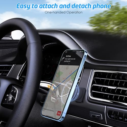 for MagSafe Car Mount, Phone Holders for Your Car & Magnetic Phone Holder for Car, Stick-On Design for Dashboard, Wall, Gym & Office, Universal Car Phone Holder with 1 Metal Plate