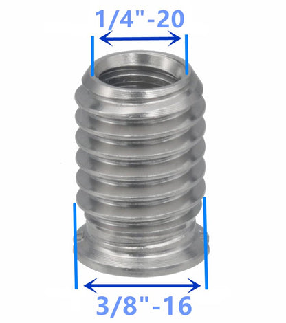Stainless Steel 1/4"-20 Female to 3/8"-16 Male Convert Screw Adapter (4pcs, 14mm) - color: 4pcs, size: 14mm