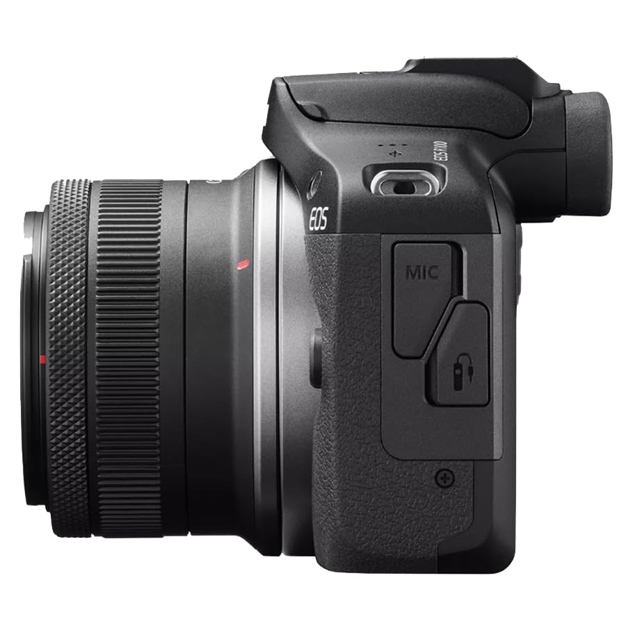 Canon EOS R100 Mirrorless Camera Body with 2 Lens Kit RF-S 18-45mm is STM and 55-210mm is STM 6052C022 Bundle with Double Battery, Memory Card, Deco Gear Deluxe Case and Mini Tripod & Accessories - color: Obsidian