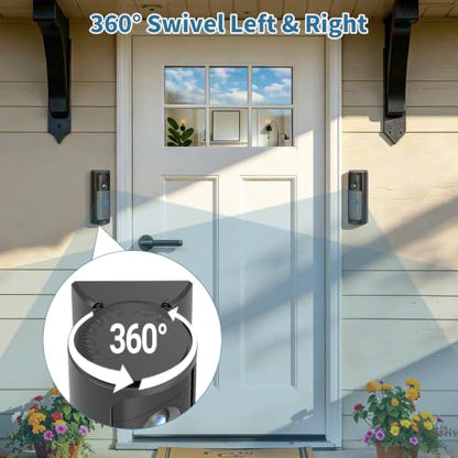 Adjustable 360 Degree Doorbell Angle Mount Compatible with Battery Doorbell/Pro/Plus 2nd Gen(2026 release), Doorbell Camera Door Mount Wedge Kit for House