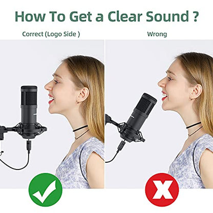 SUDOTACK USB Condenser Podcast Microphone for PC: Studio Microphone Kit with 192KHz/24bit Professional Sound Chipset Cardioid for Recording, Streaming, Gaming, Voice-Over, YouTube, Twitch (ST-800)