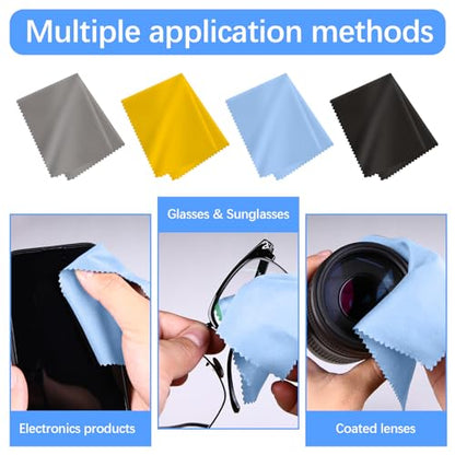 80 Pack Microfiber Cleaning Cloth for Glasses, Multi-Color Eye Glasses Cleaning Cloth Bulk 6"x7" Microfiber Cleaner Lens Cloths for Eyeglasses, Camera Lenses, TV Screens, Cell Phones and Laptops