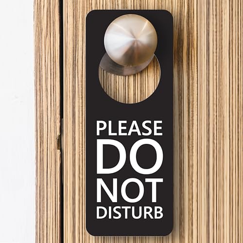 Do Not Disturb Sign, 2 Pack (Black & Red Double Sided) Please Do Not Disturb on Both Sides, Do Not Disturb Door Sign for Office, Home, Clinic, Dorm, Online Class, Meeting Session and More.