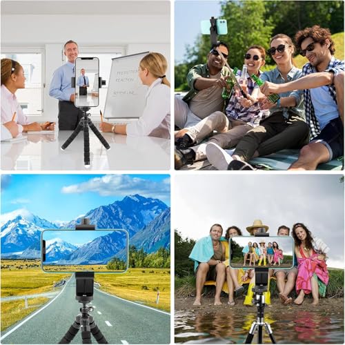 Dual-Mount Smartphone Tripod Adapter Set – Vertical & Horizontal Phone Holder with 1/4” Screw, Adjustable Clip for iPhone & Android, Tripods, Ring Lights & Selfie Sticks (2-Pack) - style: 3) 2 Pack Rotating Phone Mount