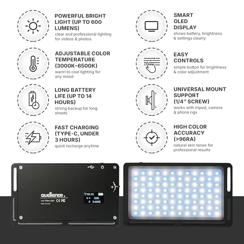 Audience Professional LED Studio Light for Photo and Video Content Creators