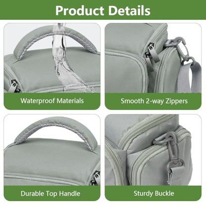 Ainiv DSLR Camera Bag, Waterproof Anti-Shock SLR Camera Case, Large Adjustable Shoulder Strap Camera Backpack, Portable Crossbody Single Shoulder Backpacks Compatible with Canon, Sony, Nikon, Grey - color: Grey