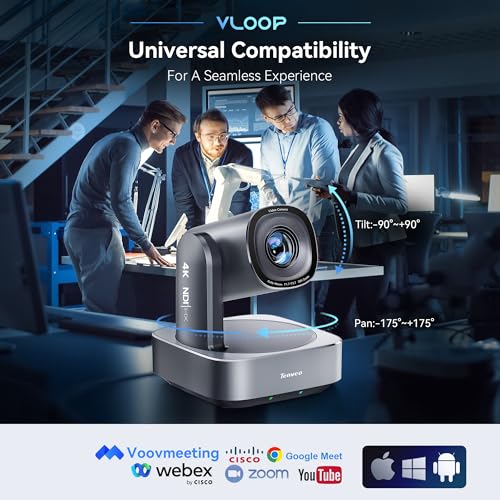 Tenveo 4K NDI 6 & NDI HX3 PTZ Camera, AI Humanoid & Face Auto-Tracking, 20X Optical + 8X Digital Zoom, USB3.0/HDMI/LAN PoE IP Live Streaming for Church Worship Broadcast Events Video Conference OBS - color: Silver Grey