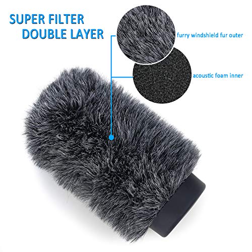 YOUSHARES Deadcat Windscreen for Rode NTG1, NTG2, Audio-Technica AT897 Shotgun Microphones, Wind Muff Up to 5.5" Long - color: NTG1/2 Shag