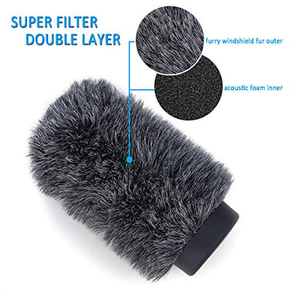 YOUSHARES Deadcat Windscreen for Rode NTG1, NTG2, Audio-Technica AT897 Shotgun Microphones, Wind Muff Up to 5.5" Long - color: NTG1/2 Shag