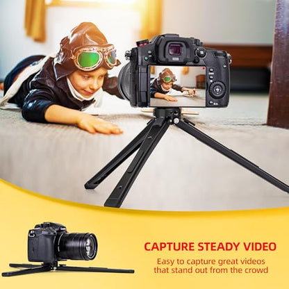 Zeadio Heavy Duty Metal Tripod Stand - Adjustable Universal Small Table Tripod for Camera, Gimbal, Action Cam, Camcorder, Microphone, LED Light, etc(40kg/88lb Load) - style: Basic Version