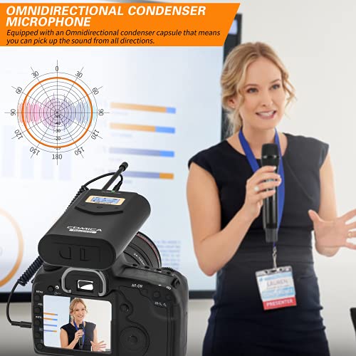 COMICA CVM-WM100 H UHF 48-Channel Professional Wireless Handheld Microphone System for Canon Nikon Sony Panasonic Fuji DSLR Camera, XLR Camcorder, Smartphone, Perfect for Video Recording/Interview