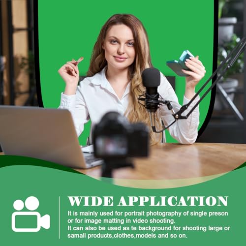 Green Screen Backdrop, 58in Portable Green Screen Chair with Stand Double Sided Foldable Green Background, Chroma Key, for Photography Streaming Gaming Photo Zoom Video Chats and Meeting - color: Green