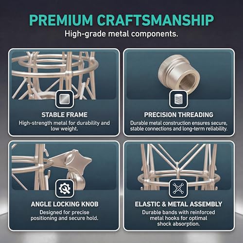 Spider Microphone Shock Mount Mic Holder - Anti Vibration Metal Spider Shockmount Compatible with Neumann U47 U67 U87 TLM102 TLM103 TLM107 M147 M149 Senheiser MK4 MK8 Condenser Microphones