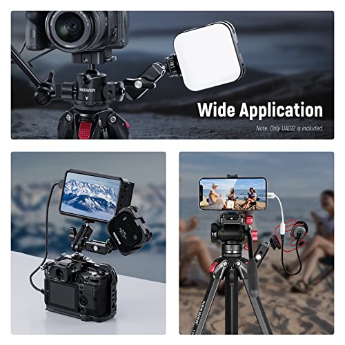 NEEWER Flexible Articulating Magic Arm with Dual Ball Heads, CNC Machined Aluminum Alloy with 1/4" Screws&Holes for Camera Monitor, LED Light, Microphone, Tripod, Compatible with SmallRig Cage, UA012 - style: UA012