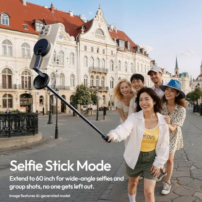 ULANZI Magnetic Phone Tripod, MT85 Auto Open Tripod for Magsafe with Enhanced 4-Leg, 60'' Selfie Stick Extendable Phone Stand, Content Creator Essentials for iPhone 17/16/15/14/13/12 Black - color: Black