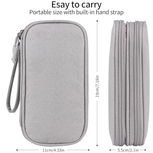 JIAKAI Travel Cable Organizer - Electronics Accessories Bag(Double Layer - Grey) - color: Double Layer -Grey