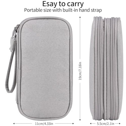 JIAKAI Travel Cable Organizer - Electronics Accessories Bag(Double Layer - Grey) - color: Double Layer -Grey