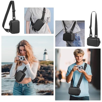 TAAOKA Digital Camera Case, Protective & Lightweight Camera Case with 3 Carrying Ways, Waterproof & Shockproof Small Camera Bag for Power Shot/Sony DSCW800/DSCW830 - Black - color: #1 Black, style: Style1